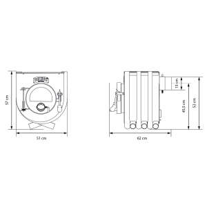 Werkstattofen Bruno Mini I mit Herdplatte