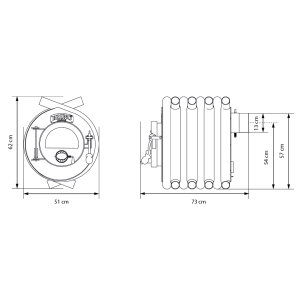 Werkstattofen Bruno Mini II mit Herdplatte
