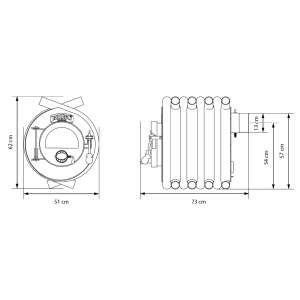 Werkstattofen Bruno Mini II mit Herdplatte
