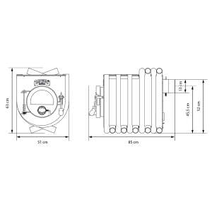 Werkstattofen Bruno Mini III mit Herdplatte