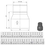 Ofenrohr Reduzierung - Ø 120 mm auf Ø 110 mm - schwarz
