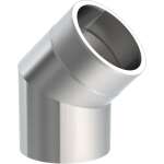 Ofenrohr doppelwandig Ø 130 mm ISO-Line Winkel 45° - Edelstahl gebürstet