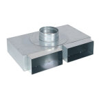 Flachkanal Verteiler 200 x 90 mm auf rund
