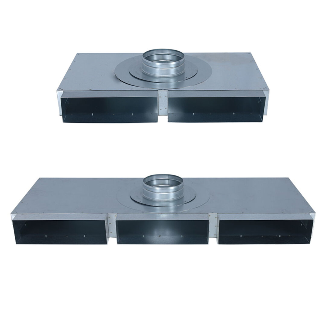 Flachkanal Verteiler 300 x 90 mm auf rund