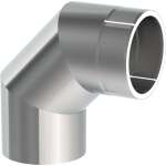 Ofenrohr doppelwandig Ø 130 mm ISO-Line Winkel 90° - Edelstahl gebürstet