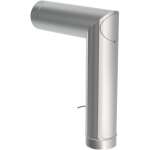 Ofenrohr doppelwandig Ø 130 mm ISO-Line Winkelrohr 90° mit Drosselklappe - Edelstahl gebürstet