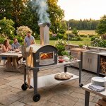 4-Stagioni Holzbackofen inkl. Edelstahl Arbeitstisch u. Schneidebrett