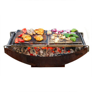 Feuerschale AKIRA mit Grill ohne Podest - 2 Grillroste