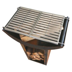 Feuerschale AKIRA mit Grill, Podest 80 - 2 Grillroste