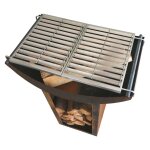 Feuerschale AKIRA mit Grill, Podest 80 - 2 Grillroste