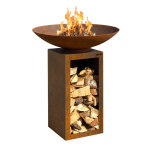 Feuerschale PIO 80 mit Holzlager