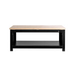 Gartenbank 100 cm mit Holzlager, schwarz