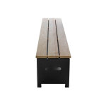 Gartenbank 180 cm mit Holzlager, schwarz