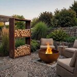Holzregal / Woodstore, corten