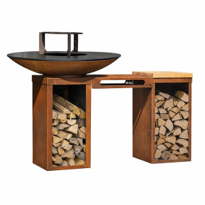 Plancha-Set PIO 100 Deluxe 1 - mit 2 Holzlagern, Ablage...
