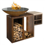 Plancha-Set PIO 80 Premium 1 - mit Holzlager und Ablage