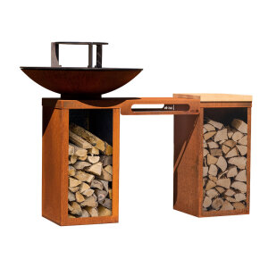Plancha-Set PIO 80 Deluxe 1 - mit 2 Holzlagern, Ablage...