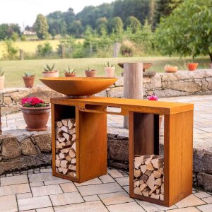 Plancha-Set PIO 80 Deluxe 1 - mit 2 Holzlagern, Ablage...
