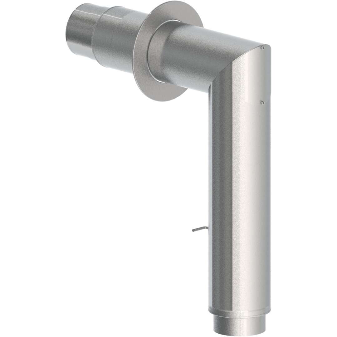 Ofenrohr doppelwandig Ø 130 mm ISO-Line Winkelrohr-Set 90° - Edelstahl gebürstet