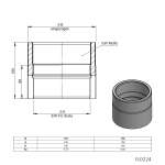 Ofenrohr doppelwandig Ø 130 mm ISO-Line Längenelement 150 mm - Edelstahl gebürstet