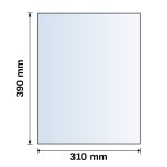 Sichtscheibe passend für Kaminofen Tambora II 390 x 310 x 4 mm