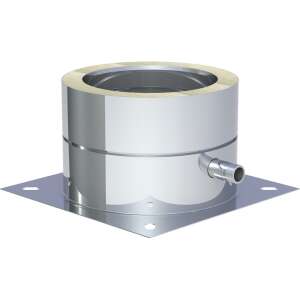 DW-ECO 2.0 &Oslash; 130 mm - Grundplatte f&uuml;r Sockelmontage mit Kondensatablauf seitlich und 1/2&ldquo; Nippel