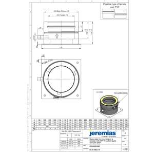 DW-ECO 2.0 &Oslash; 130 mm - Grundplatte f&uuml;r Sockelmontage mit Kondensatablauf seitlich und 1/2&ldquo; Nippel
