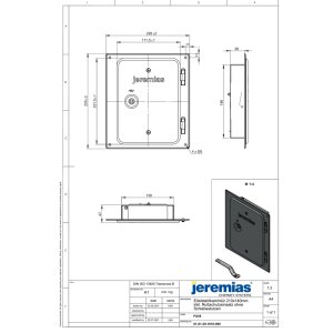 EW-FU Edelstahlkamintür 210 x 140 mm mit...
