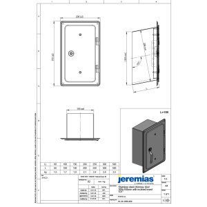 EW-FU Edelstahlkamintür 300 x 150 mm mit...