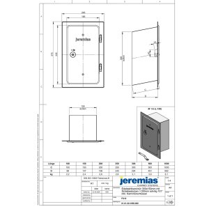 EW-FU Edelstahlkamintür 300 x 150 mm mit...