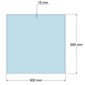 Funkenschutzplatte Glas f&uuml;r Kaminofen Quadrat 90 x 90 x 0,6 cm
