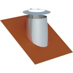 DW-ECO 2.0 Ø 160 mm - Dachdurchführung 26 - 35° mit Elastomerrand ziegelrot und Wetterkragen
