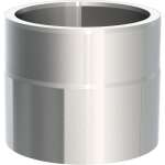 Ofenrohr doppelwandig Ø 130 mm ISO-Line Längenelement 150 mm mit Kondensatring - Edelstahl gebürstet