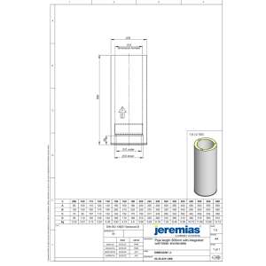 DW-ECO 2.0 &Oslash; 130 mm - L&auml;ngenelement 500 mm mit integriertem Wandfutter k&uuml;rzbar f&uuml;r FERRO
