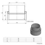 Übergang ISO-Line auf EW (Wandfutter) Ø 130 mm - Edelstahl gebürstet