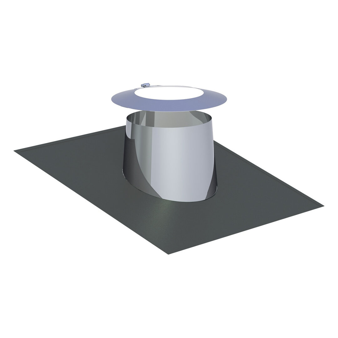 Ø 180 mm DW Vision Dachdurchführung mit Elastomerrand grau, 5-15°