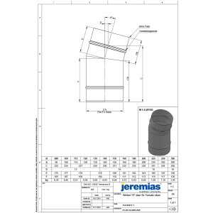 Ø 225 mm EW - Winkel 15° für Versatz oben