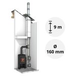 9 m - Ø 160 mm Leichtbauschornstein Komplettpaket
