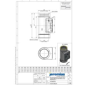 DW-White &Oslash; 180 mm Revisionselement, eckige &Ouml;ffnung 210 x 140 mm