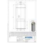 DW-White Ø 180 mm Längenelement/Wanddurchführung kürzbar mit integriertem Wandfutter für FERRO