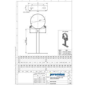 DW-White &Oslash; 180 mm Wandabstandshalter verstellbar 50-250 mm