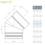 Prima Plus Ø 250 mm Bogen 45°