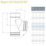 Prima Plus Bogen 85° mit Stützfuß