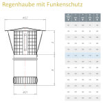 Prima Plus Ø 113 mm Regenhaube mit Funkenschutzgitter