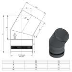 Pelletofenrohr 30° Bogen - Ø 100 mm - Edelstahl