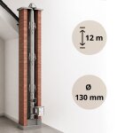 Prima Plus Ø 130 mm Schornsteinsanierung Bausatz 12 m