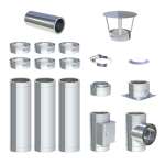 3,8 m - DW-ECO 2.0 Edelstahlschornstein Ø 130 mm Komplettset doppelwandig Bodenmontage