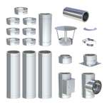 4,3 m - DW-ECO 2.0 Edelstahlschornstein Ø 130 mm Komplettset doppelwandig Bodenmontage