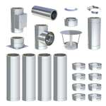 5,2 m - DW-ECO 2.0 Edelstahlschornstein Ø 130 mm Komplettset doppelwandig Bodenmontage