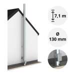 7,1 m - DW-ECO 2.0 Edelstahlschornstein Ø 130 mm Komplettset doppelwandig Bodenmontage